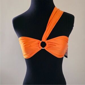 Kendall & Kylie One-Shoulder Orange Bikini Top